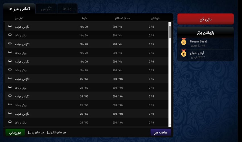 تورنمنت پوکر آنلاین